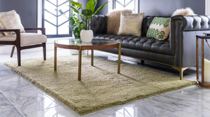 Light Green 5' 3 x 7' 7 Solo Rectangle Area Rug Thick Soft Touch Fluffy & Plush Shaggy Pile