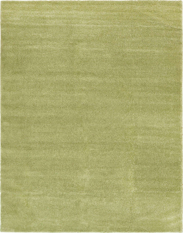 Light Green 10' x 13' 1 Solo Rectangle Area Rug Thick Soft Touch Fluffy & Plush Shaggy Pile