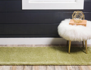 Light Green 2' 2 x 13' 1 Solo Runner Area Rug Thick Soft Touch Fluffy & Plush Shaggy Pile