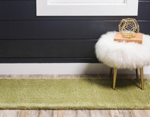 Light Green 2' 2 x 13' 1 Solo Runner Area Rug Thick Soft Touch Fluffy & Plush Shaggy Pile
