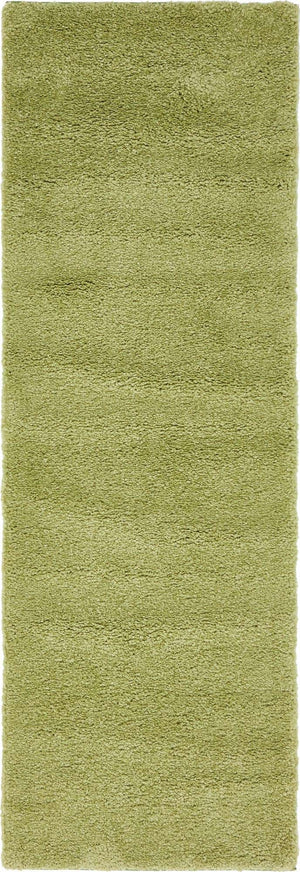Light Green 2' 2 x 6' 9 Solo Runner Area Rug Thick Soft Touch Fluffy & Plush Shaggy Pile