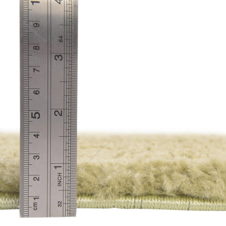 Light Green 6' 1 x 6' 1 Solo Round Area Rug Thick Soft Touch Fluffy & Plush Shaggy Pile