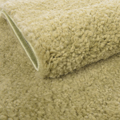 Light Green 6' 1 x 6' 1 Solo Round Area Rug Thick Soft Touch Fluffy & Plush Shaggy Pile