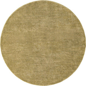 Light Green 7' 10 x 7' 10 Solo Round Area Rug Thick Soft Touch Fluffy & Plush Shaggy Pile