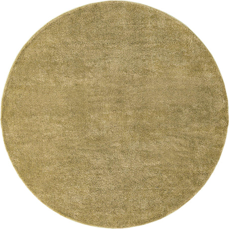 Light Green 7' 10 x 7' 10 Solo Round Area Rug Thick Soft Touch Fluffy & Plush Shaggy Pile