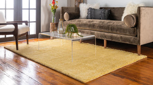 Yellow 2' 2 x 3' 1 Solo Rectangle Area Rug Thick Soft Touch Fluffy & Plush Shaggy Pile