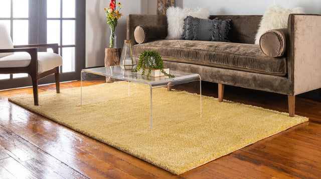 Yellow 2' 2 x 3' 1 Solo Rectangle Area Rug Thick Soft Touch Fluffy & Plush Shaggy Pile