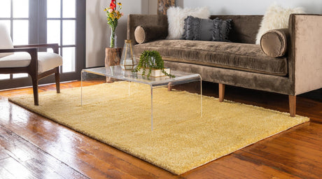 Yellow 10' x 13' 1 Solo Rectangle Area Rug Thick Soft Touch Fluffy & Plush Shaggy Pile Durable Minimalist Carpet for Classic Interior Design for Sale at Rug Engine