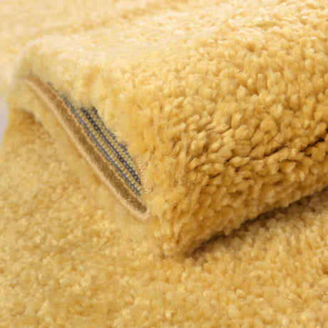 Yellow 3' 3 x 5' 3 Solo Rectangle Area Rug Thick Soft Touch Fluffy & Plush Shaggy Pile Durable Minimalist Carpet for Classic Interior Design for Sale at Rug Engine