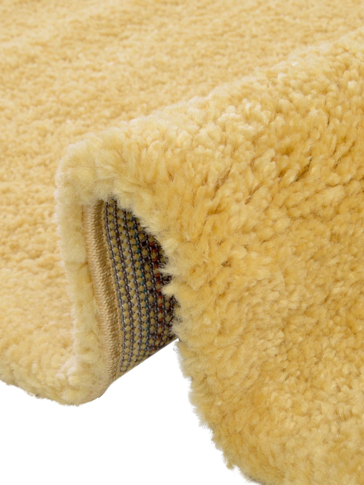 Yellow 8' x 10' Solo Rectangle Area Rug Thick Soft Touch Fluffy & Plush Shaggy Pile Durable Minimalist Carpet for Classic Interior Design for Sale at Rug Engine