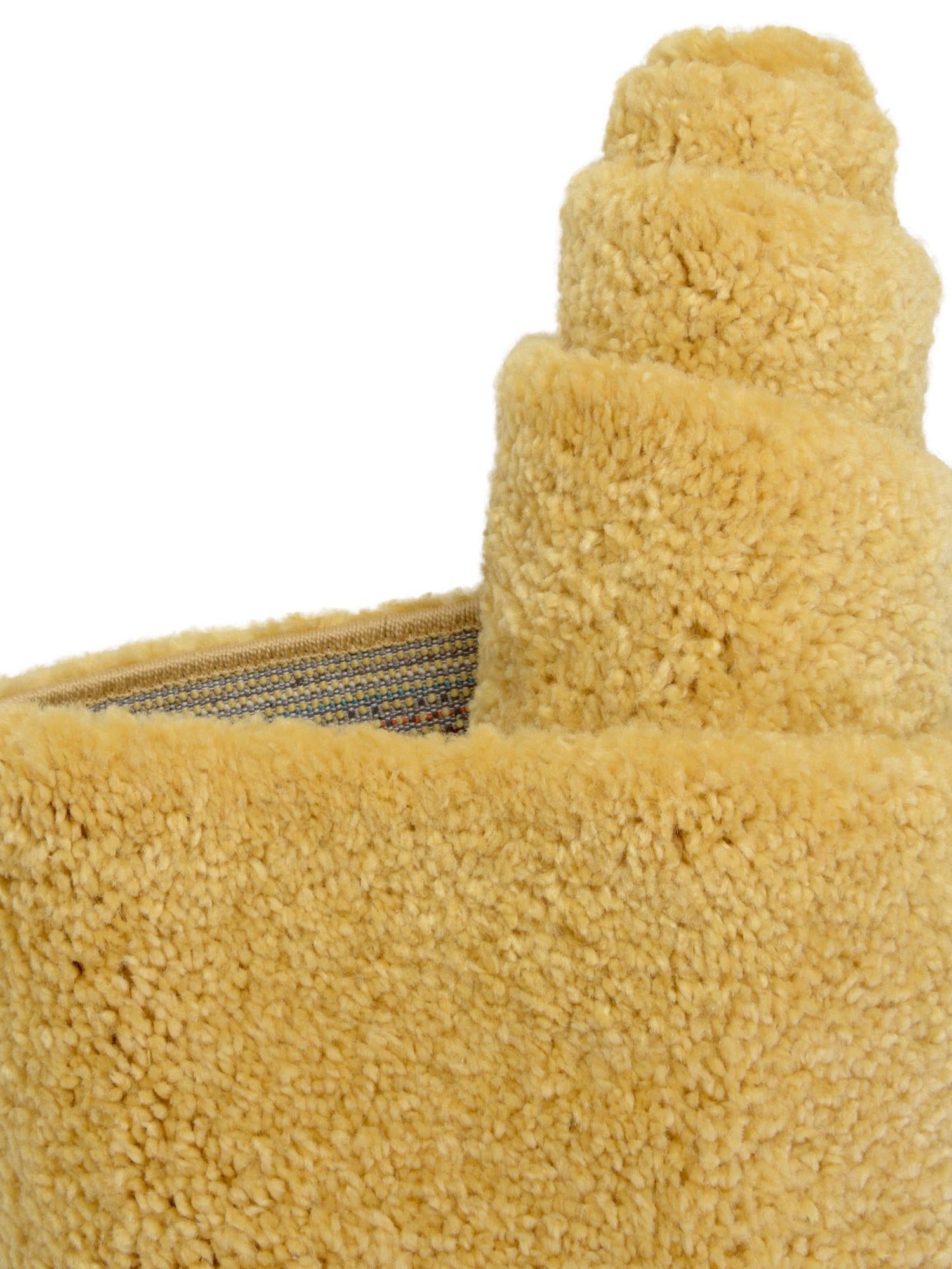 Yellow 8' x 10' Solo Rectangle Area Rug Thick Soft Touch Fluffy & Plush Shaggy Pile Durable Minimalist Carpet for Classic Interior Design for Sale at Rug Engine