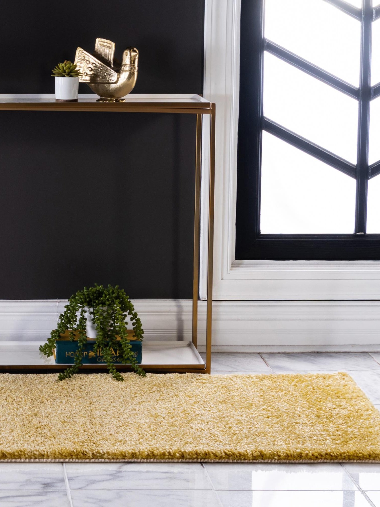 Yellow 2' 2 x 13' 1 Solo Runner Area Rug Thick Soft Touch Fluffy & Plush Shaggy Pile