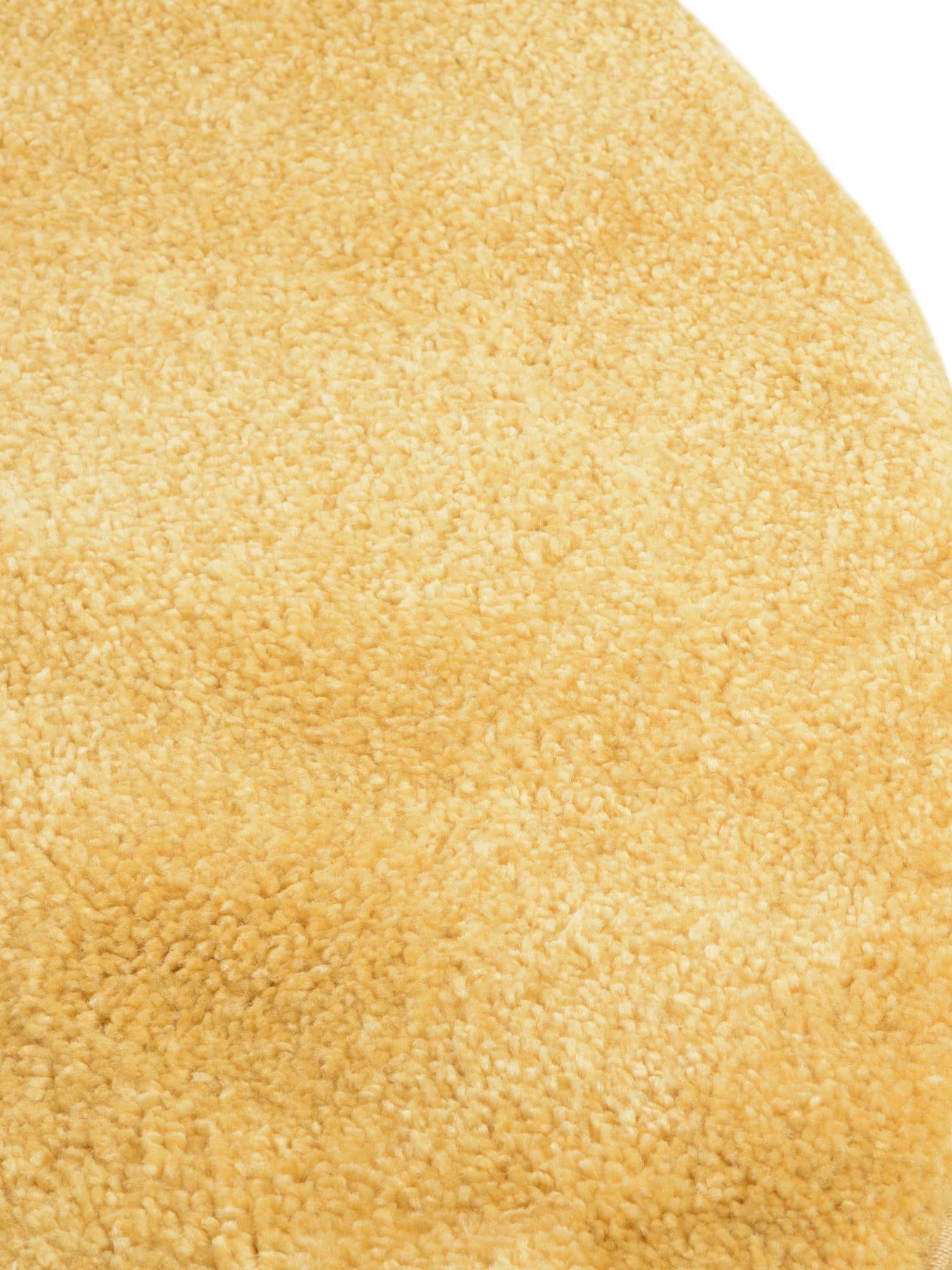 Yellow 6' 1 x 6' 1 Solo Round Area Rug Thick Soft Touch Fluffy & Plush Shaggy Pile