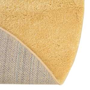Yellow 8' x 8' Solo Round Area Rug Thick Soft Touch Fluffy & Plush Shaggy Pile