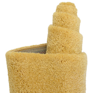 Yellow 8' x 8' Solo Round Area Rug Thick Soft Touch Fluffy & Plush Shaggy Pile