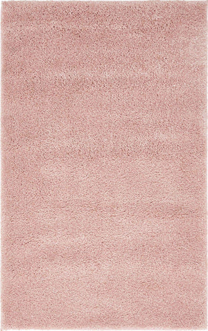 Pink 3' 3 x 5' 3 Solo Rectangle Area Rug Thick Soft Touch Fluffy & Plush Shaggy Pile