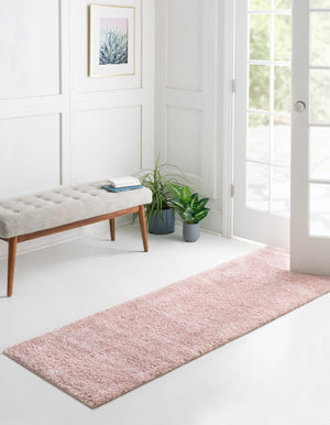 Pink 2' 2 x 13' 1 Solo Runner Area Rug Thick Soft Touch Fluffy & Plush Shaggy Pile