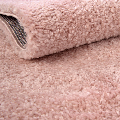 Pink 2' 2 x 6' 7 Solo Runner Area Rug Thick Soft Touch Fluffy & Plush Shaggy Pile Durable Minimalist Carpet for Classic Interior Design for Sale at Rug Engine