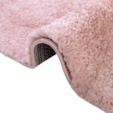 Pink 6' 1 x 6' 1 Solo Round Area Rug Thick Soft Touch Fluffy & Plush Shaggy Pile Durable Minimalist Carpet for Classic Interior Design for Sale at Rug Engine