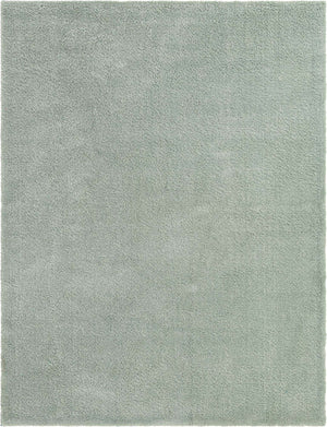 Sea Salt Blue 10' x 13' 1 Solo Rectangle Area Rug Thick Soft Touch Fluffy & Plush Shaggy Pile
