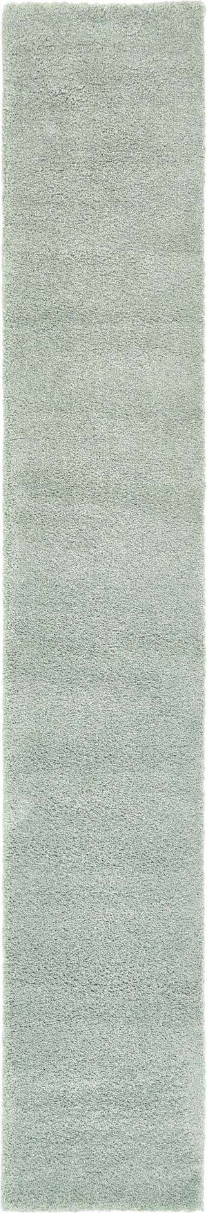 Sea Salt Blue 2' 2 x 13' 1 Solo Runner Area Rug Thick Soft Touch Fluffy & Plush Shaggy Pile