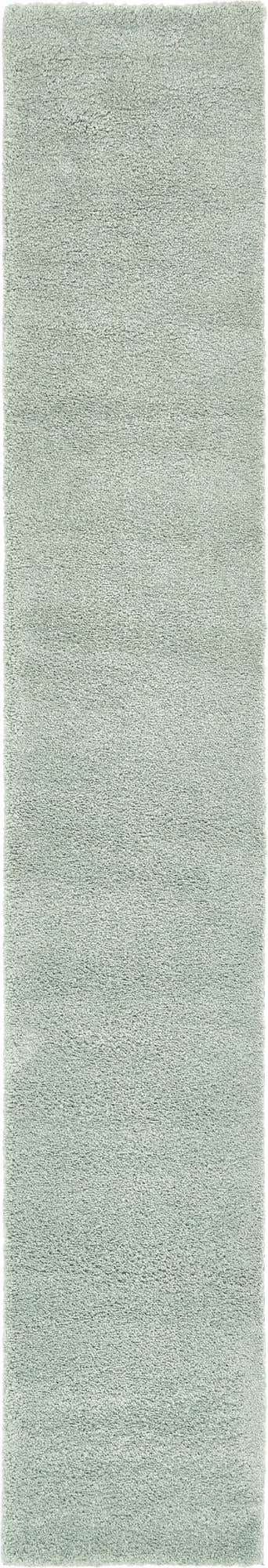 Sea Salt Blue 2' 2 x 13' 1 Solo Runner Area Rug Thick Soft Touch Fluffy & Plush Shaggy Pile