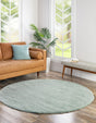 Sea Salt Blue 8' x 8' Solo Round Area Rug Thick Soft Touch Fluffy & Plush Shaggy Pile