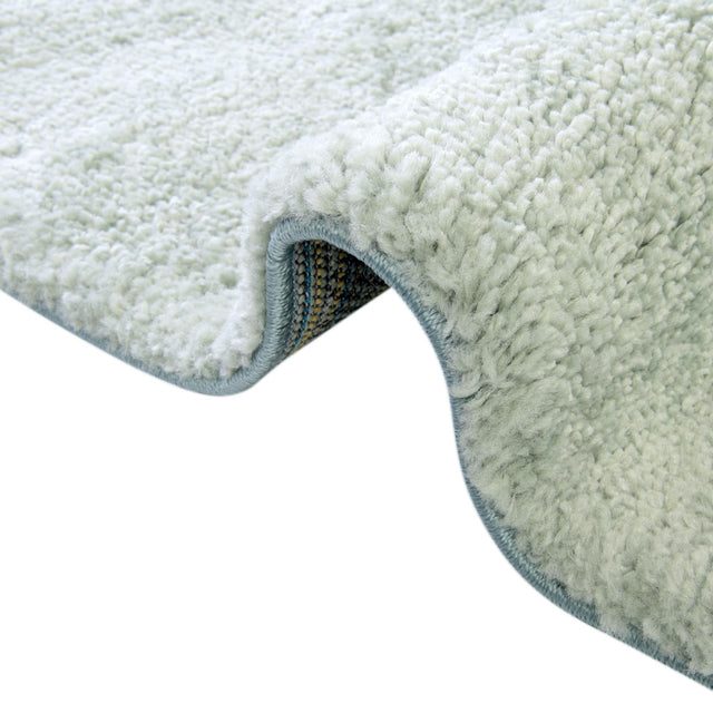 Sea Salt Blue 8' x 8' Solo Round Area Rug Thick Soft Touch Fluffy & Plush Shaggy Pile