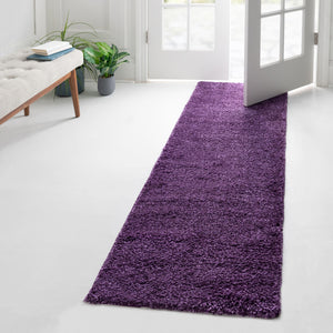 Violet 2' x 6' 1 Solo Runner Area Rug Thick Soft Touch Fluffy & Plush Shaggy Pile