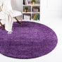 Violet 6' 1 x 6' 1 Solo Round Area Rug Thick Soft Touch Fluffy & Plush Shaggy Pile