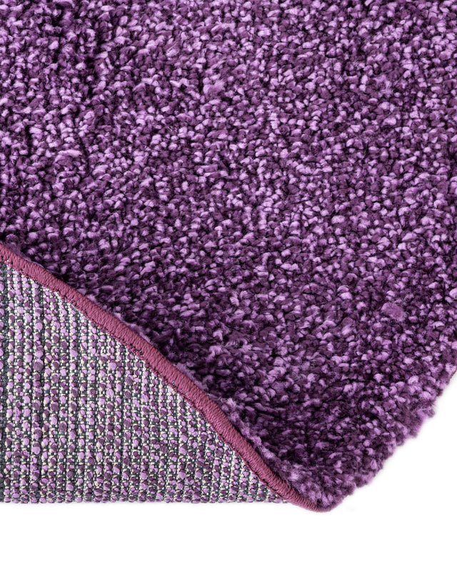 Violet 3' 3 x 3' 3 Solo Round Area Rug Thick Soft Touch Fluffy & Plush Shaggy Pile
