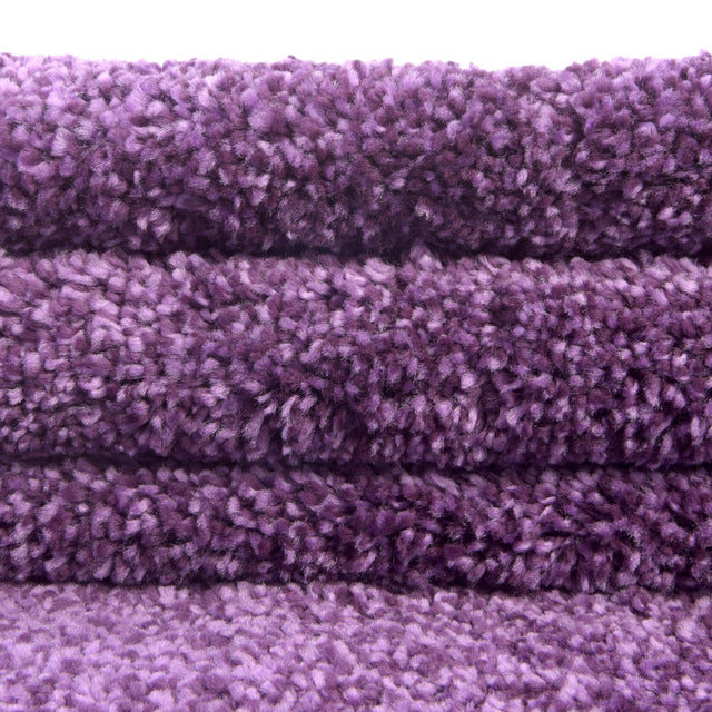 Violet 3' 3 x 3' 3 Solo Round Area Rug Thick Soft Touch Fluffy & Plush Shaggy Pile