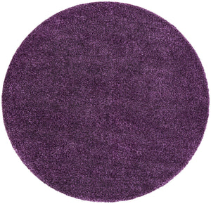 Violet 6' 1 x 6' 1 Solo Round Area Rug Thick Soft Touch Fluffy & Plush Shaggy Pile