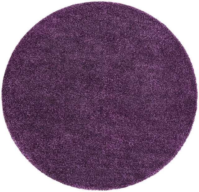 Violet 6' 1 x 6' 1 Solo Round Area Rug Thick Soft Touch Fluffy & Plush Shaggy Pile