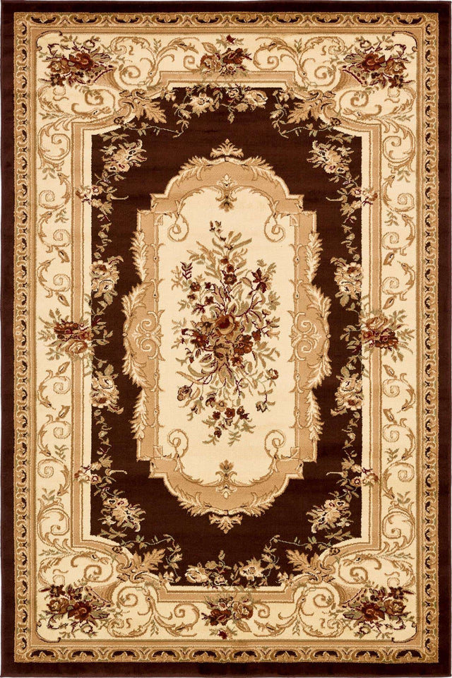 Brown 6' 1 x 9' Versailles Rectangle Area Rug