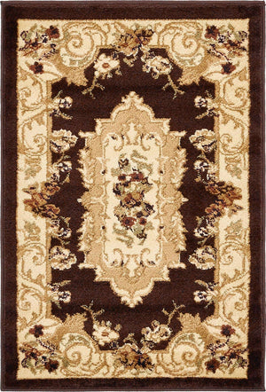 Brown 2' x 3' 1 Versailles Rectangle Area Rug