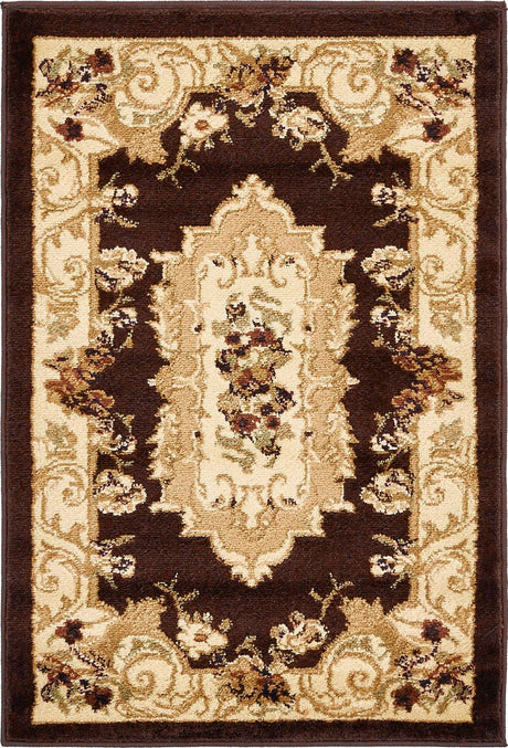 Brown 2' x 3' 1 Versailles Rectangle Area Rug