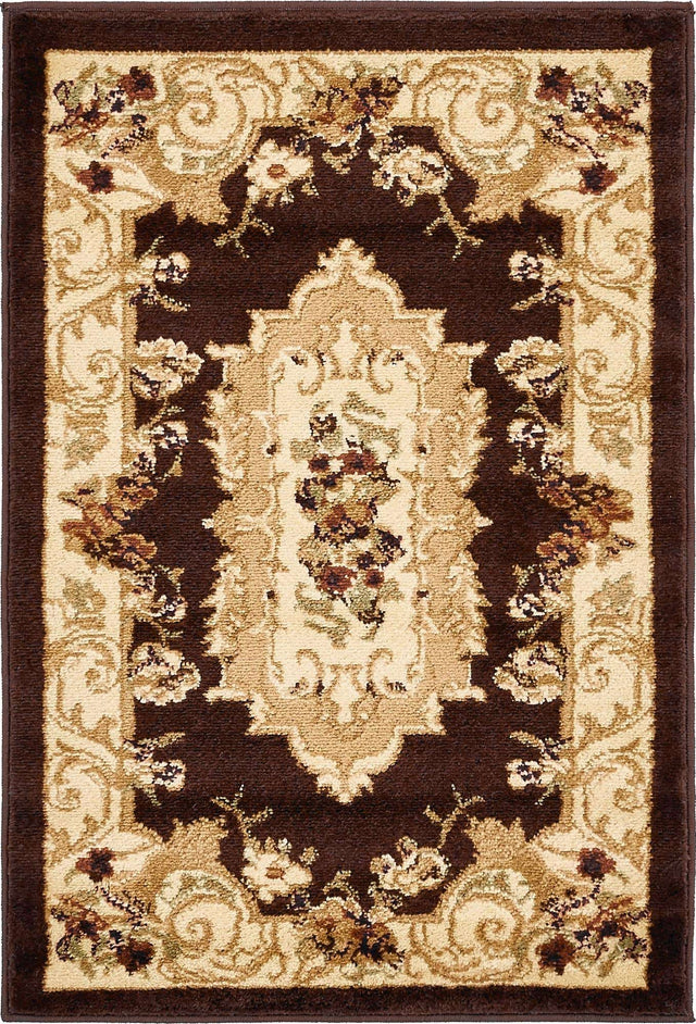 Brown 2' x 3' 1 Versailles Rectangle Area Rug