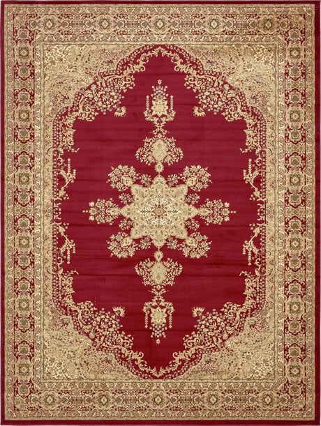 Red 10' x 13' 1 Versailles Rectangle Area Rug Classic Traditional Motif Indoor Carpet for Hallways, Dining Rooms, Bedrooms, Living Room, Office for Sale at Rug Engine