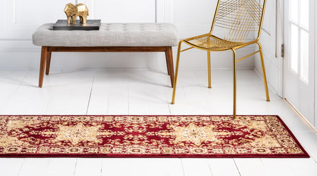 Red 2' 2 x 6' 1 Versailles Runner Area Rug Classic Traditional Motif Indoor Carpet for Hallways, Dining Rooms, Bedrooms, Living Room, Office for Sale at Rug Engine