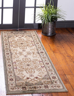 Cream 2' 7 x 10' Versailles Runner Area Rug