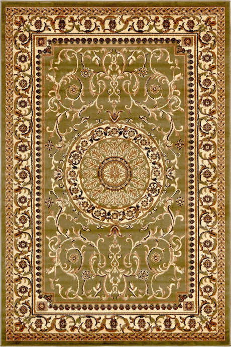 Light Green 6' 1 x 9' Versailles Rectangle Area Rug