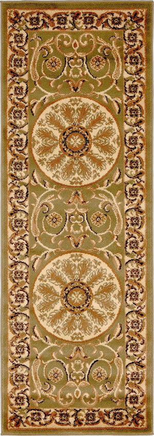 Light Green 2' x 6' 1 Versailles Runner Area Rug