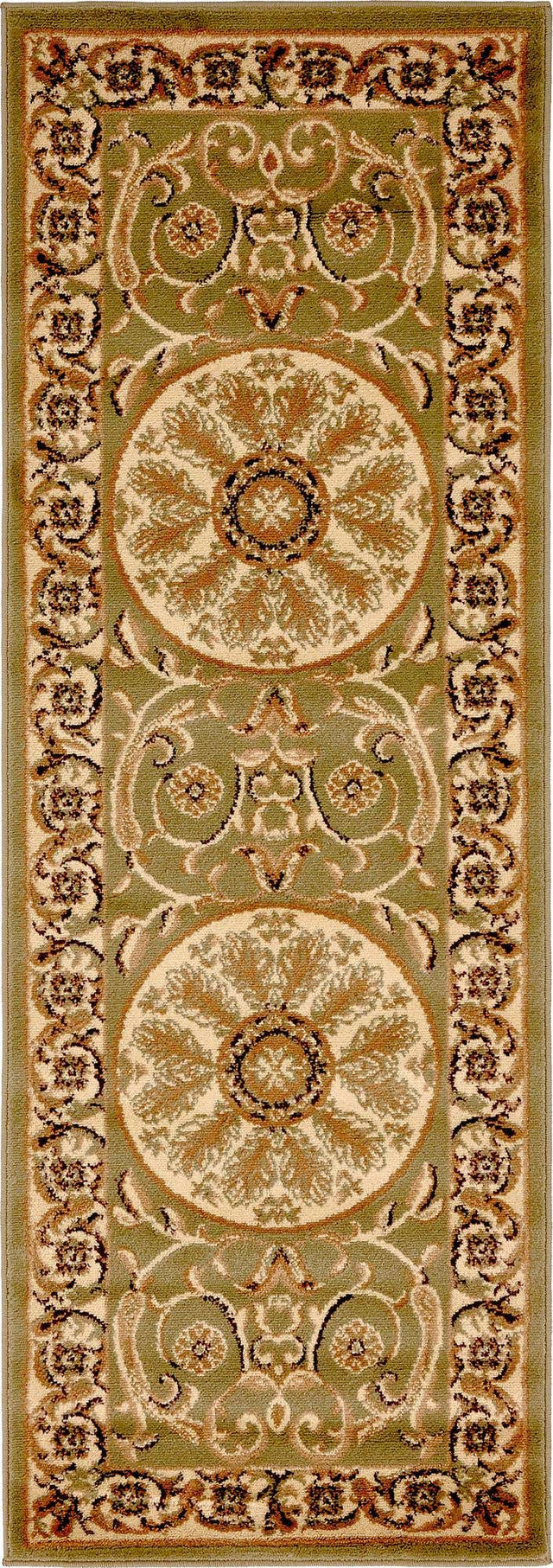 Light Green 2' x 6' 1 Versailles Runner Area Rug