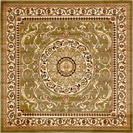 Light Green 7' 10 x 7' 10 Versailles Square Area Rug