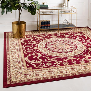 Red 7' 10 x 7' 10 Versailles Square Area Rug