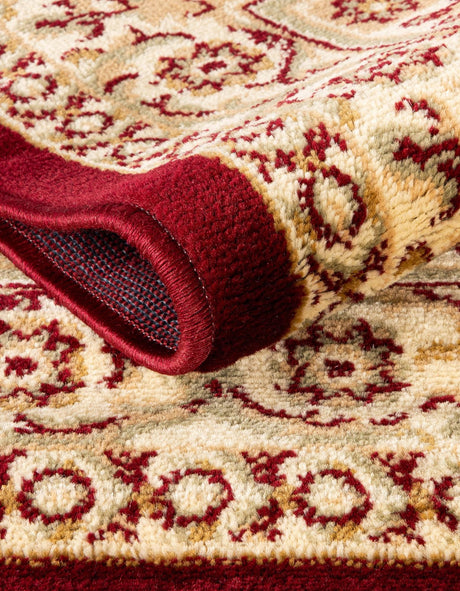 Red 6' 1 x 6' 1 Versailles Square Area Rug Classic Traditional Motif Indoor Carpet for Hallways, Dining Rooms, Bedrooms, Living Room, Office for Sale at Rug Engine
