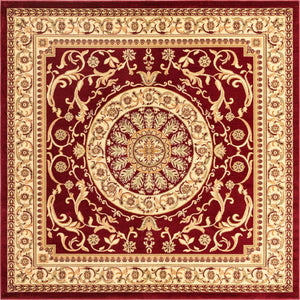 Red 7' 10 x 7' 10 Versailles Square Area Rug