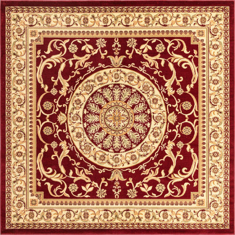 Red 7' 10 x 7' 10 Versailles Square Area Rug