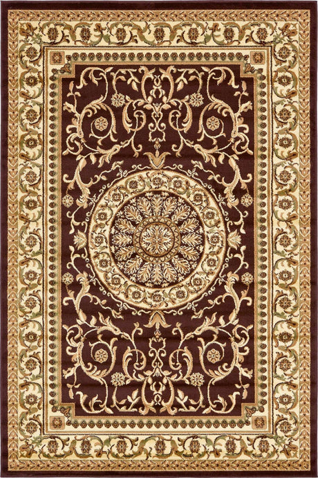 Brown 6' 1 x 9' Versailles Rectangle Area Rug